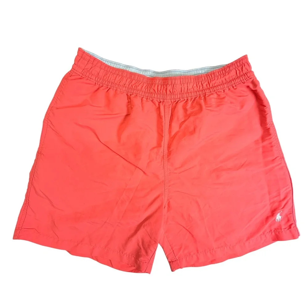 Polo Ralph Lauren‎ Swim Trunks Mens Medium Red Coral Pony Logo 710777751006